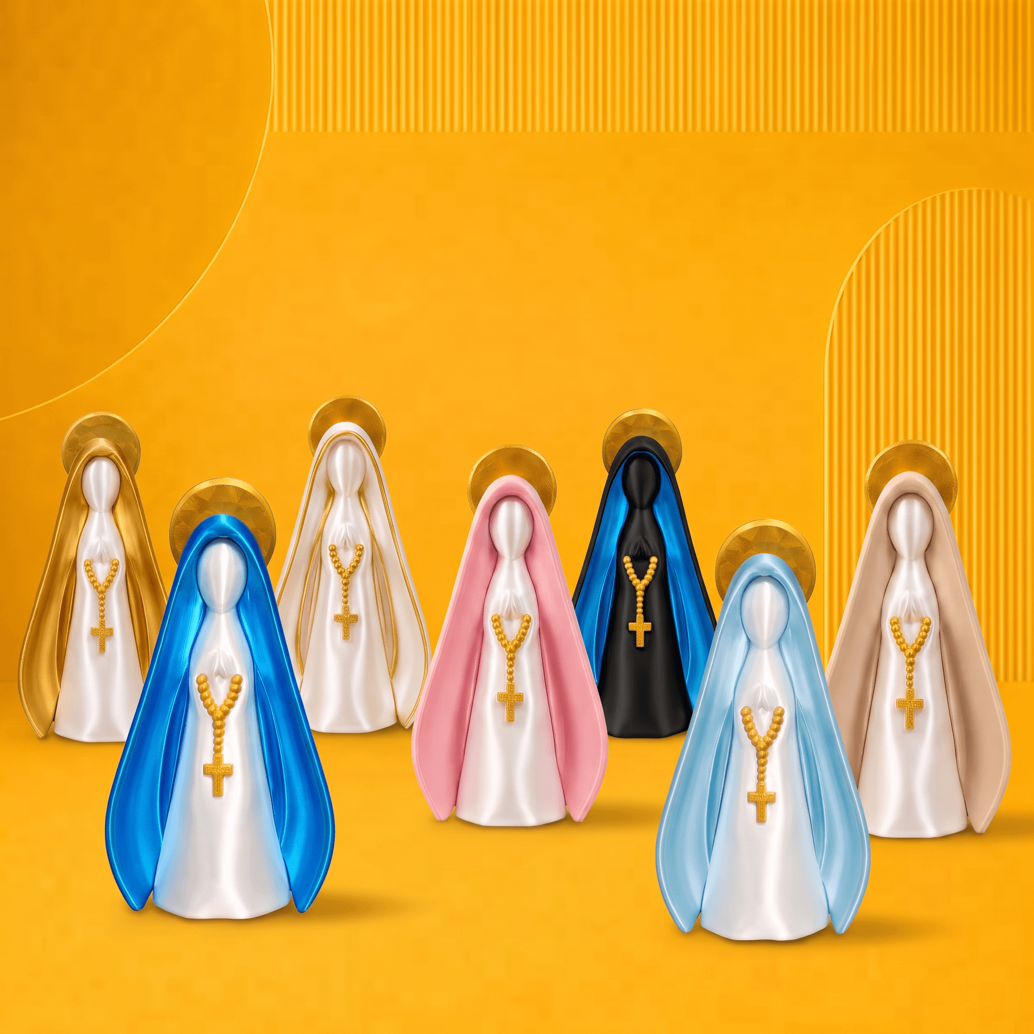 Escultura Nossa Senhora Minimalista Decorativa | 15cm de altura
