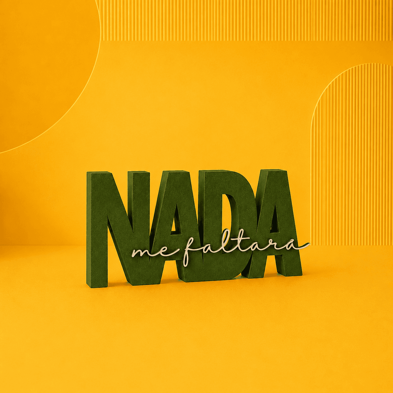 Letreiro Nada Me Faltará Decoração Cristã Moderna