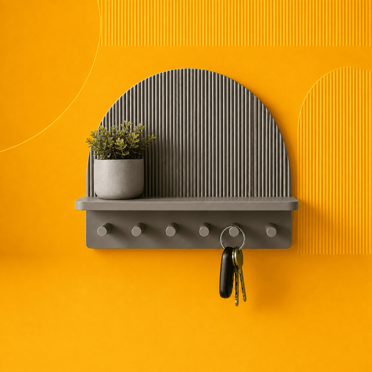 Prateleira de Parede com Porta-Chaves ArchLine | Organizador | producao autoral