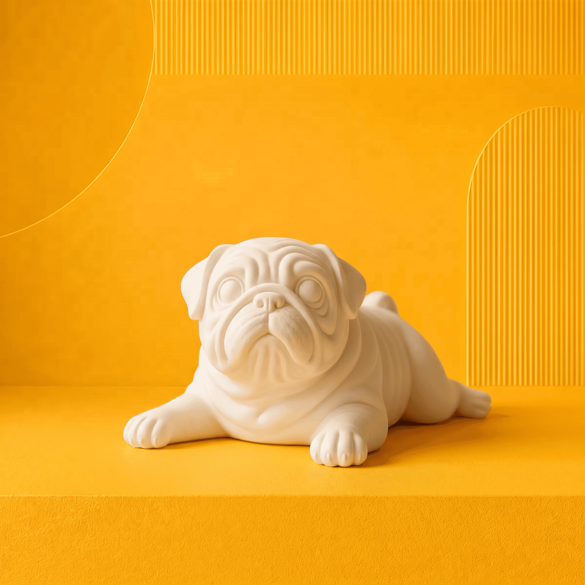 Escultura Cachorro Pug Decorativa | producao autoral